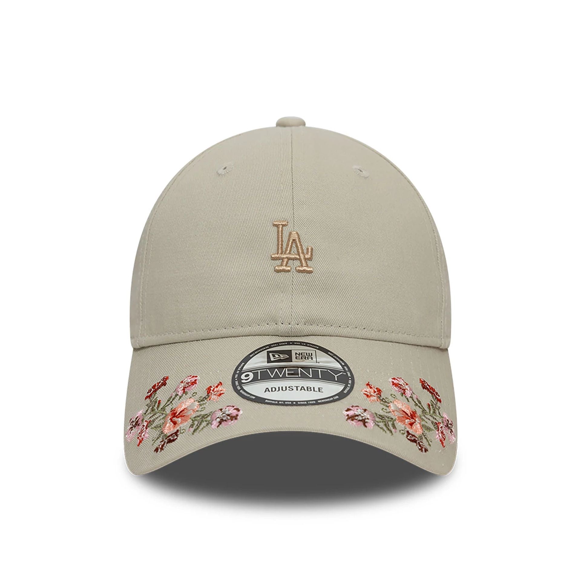 This is a LA Dodgers Floral Visor Light Beige 9TWENTY Adjustable Cap 2