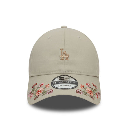 This is a LA Dodgers Floral Visor Light Beige 9TWENTY Adjustable Cap 2