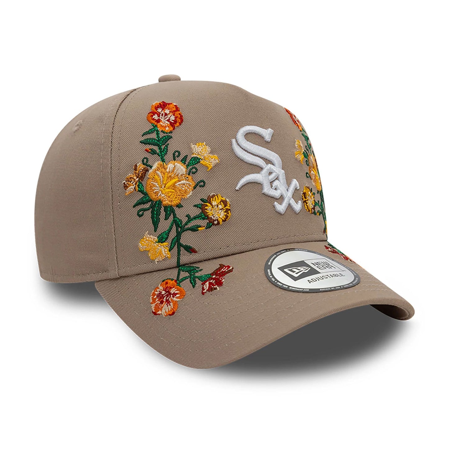 This is a Chicago White Sox Floral Front Beige 9FORTY E-Frame Adjustable Cap 3