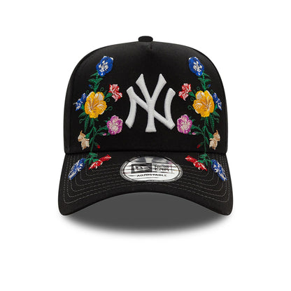 This is a New York Yankees Floral Front Black 9FORTY E-Frame Adjustable Cap 2