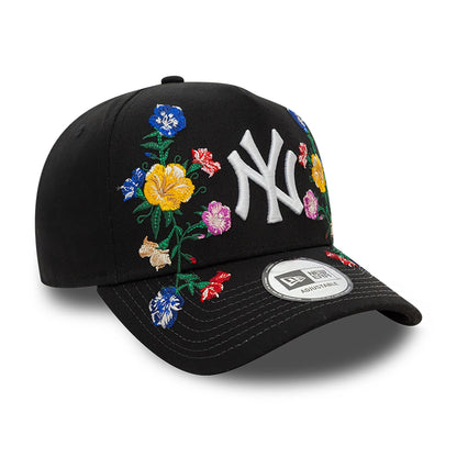 This is a New York Yankees Floral Front Black 9FORTY E-Frame Adjustable Cap 3