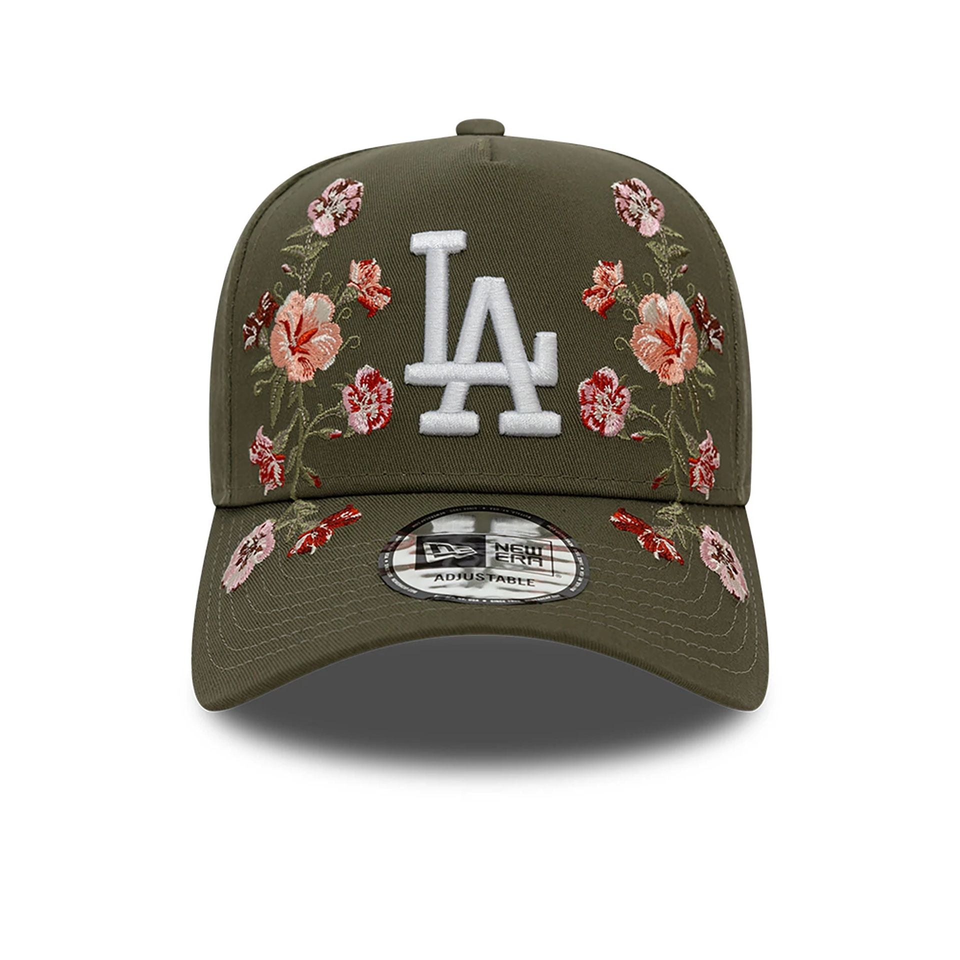 This is a LA Dodgers Floral Front Dark Green 9FORTY E-Frame Adjustable Cap 2