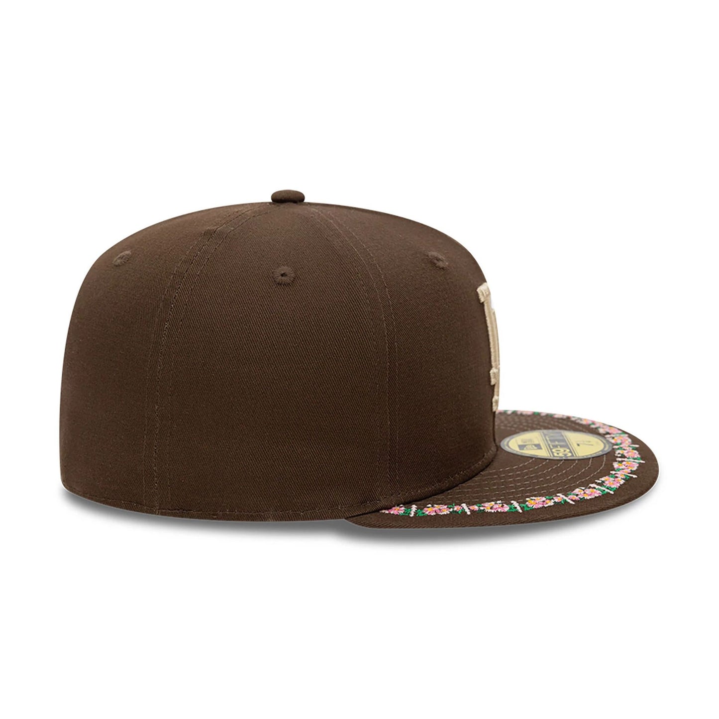 This is a LA Dodgers Floral Border Dark Brown 59FIFTY Fitted Cap 6