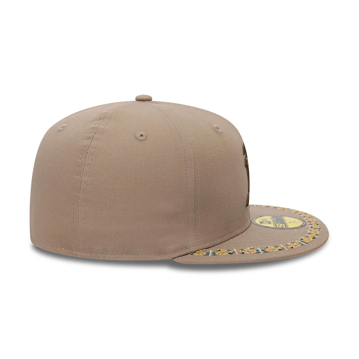 This is a Oakland Athletics Floral Border Brown 59FIFTY Fitted Cap 5