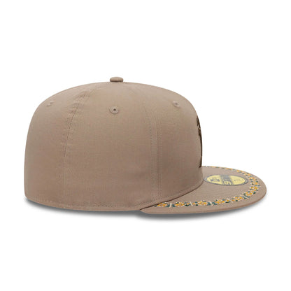 This is a Oakland Athletics Floral Border Brown 59FIFTY Fitted Cap 5