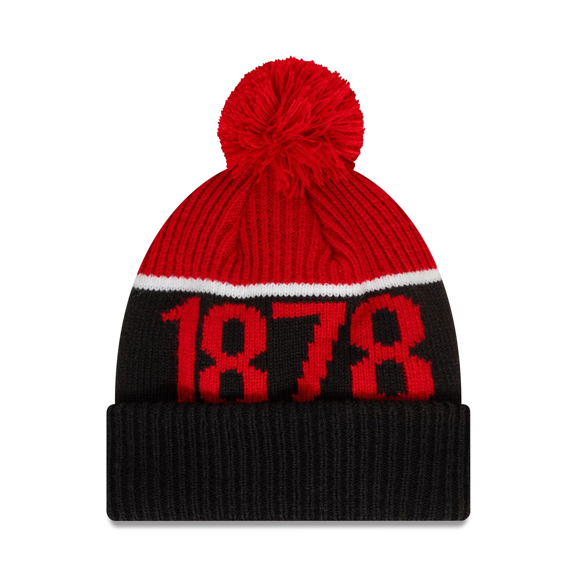 This is a Manchester United FC Youth Red Cuff Knit Beanie Cap 2