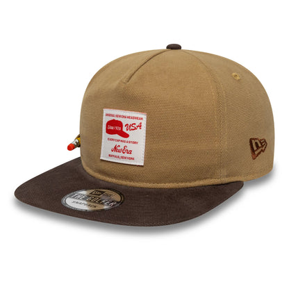 This is a New Era Workwear Beige Golfer Adjustable Cap 4