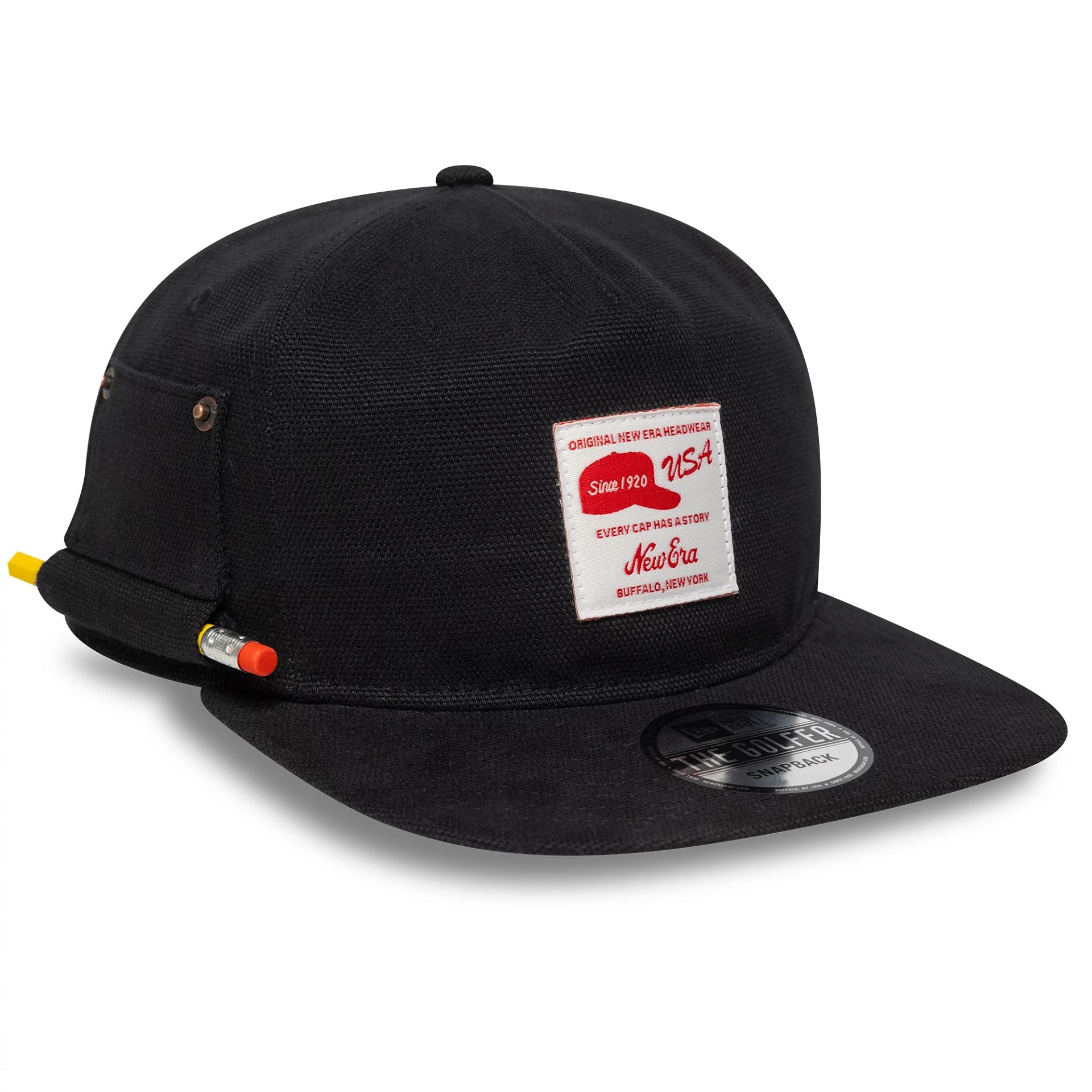 This is a New Era Workwear Black Golfer Adjustable Cap 1