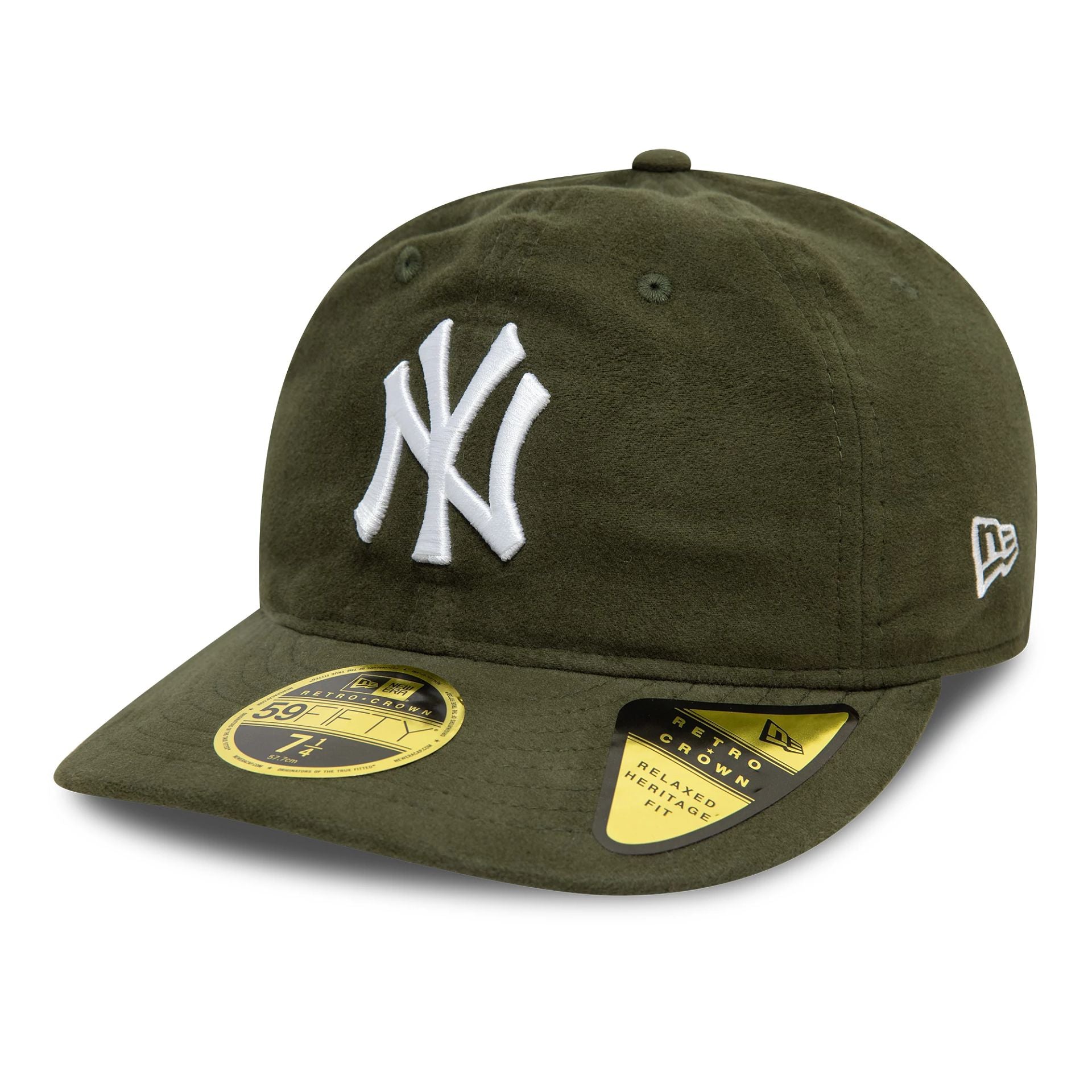 This is a New York Yankees Image Moleskin Dark Green Retro Crown 59FIFTY Fitted Cap 1