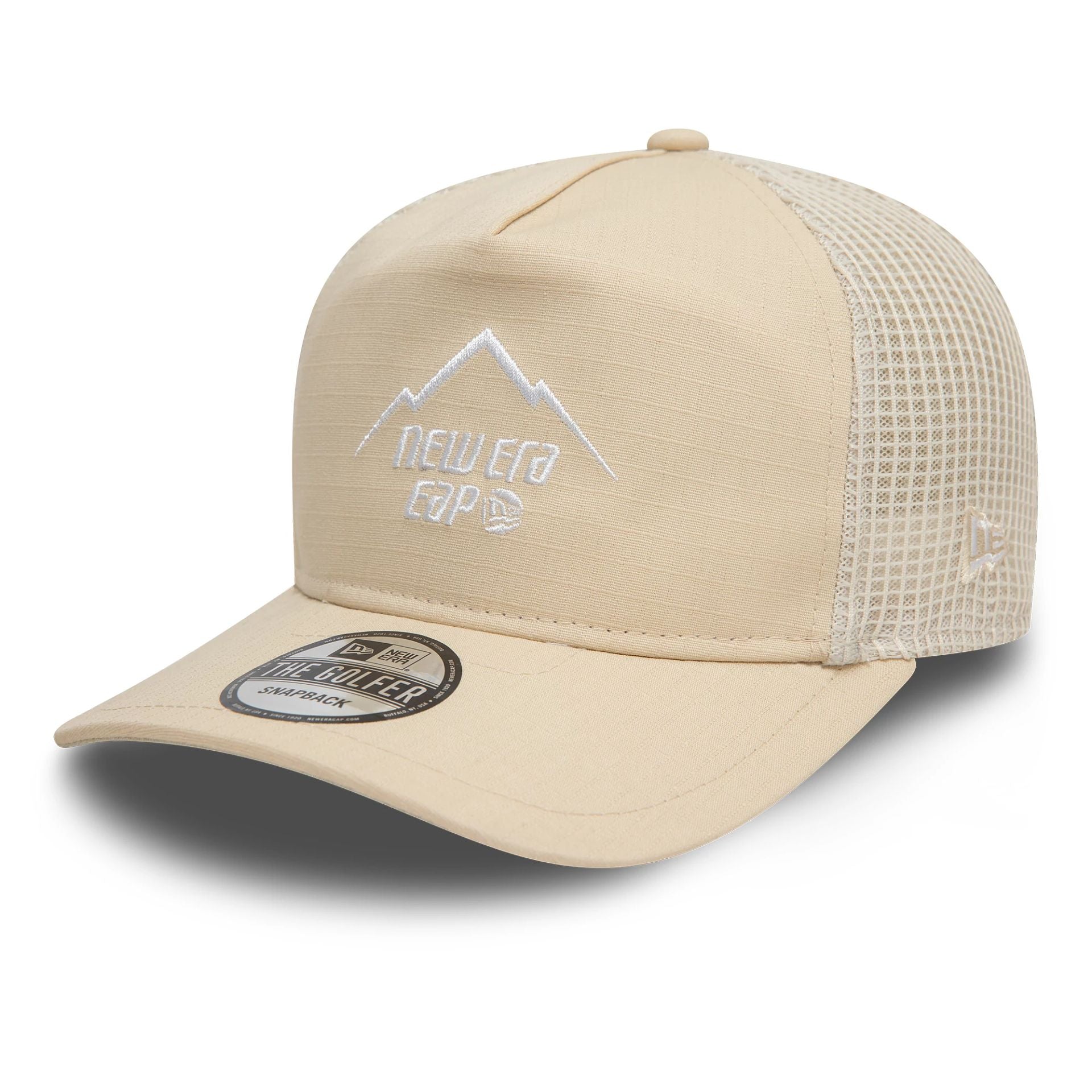 This is a New Era Outdoor Cream Golfer Adjustable Cap 1