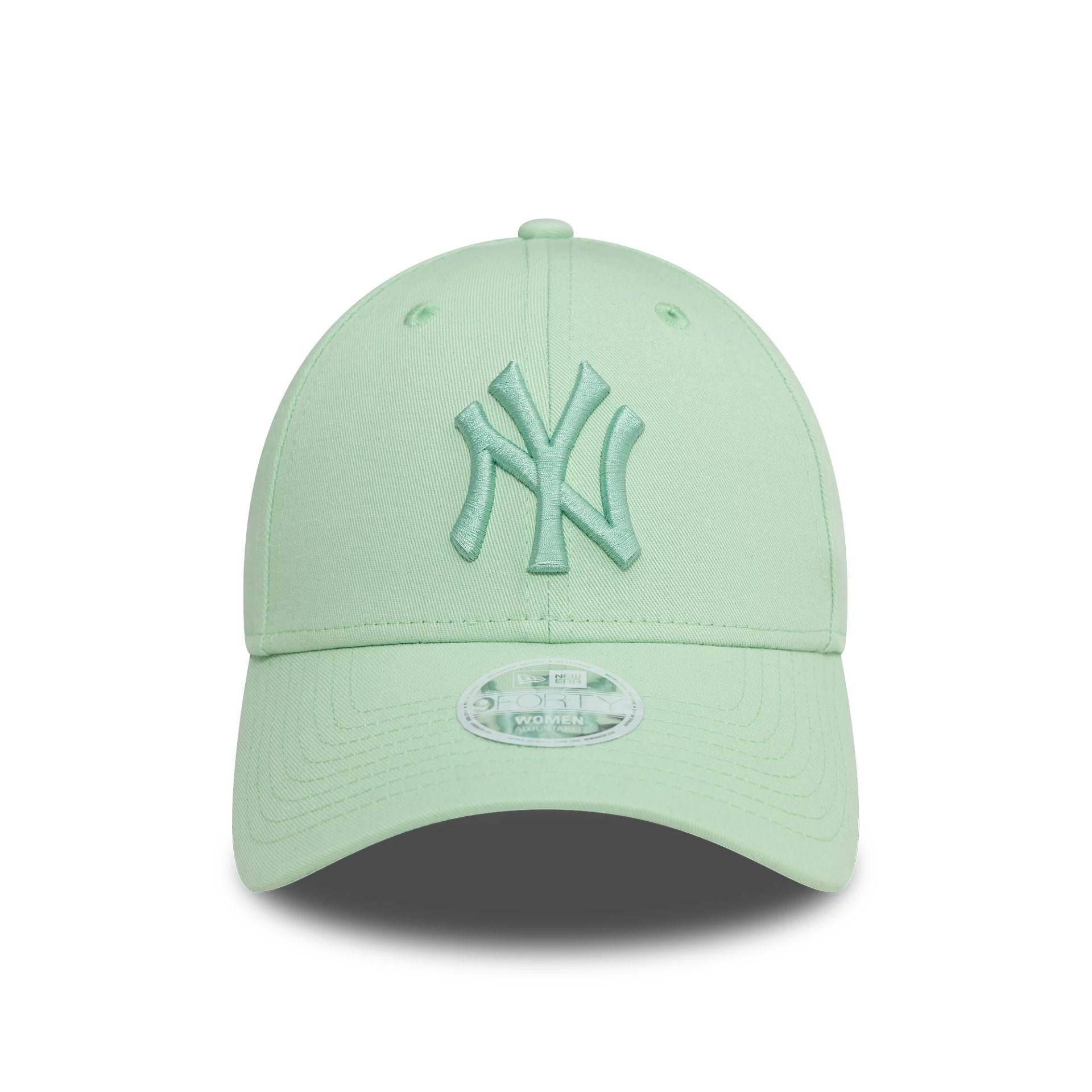 This is a New York Yankees Womens League Essential Pastel Green 9FORTY Adjustable Cap 2