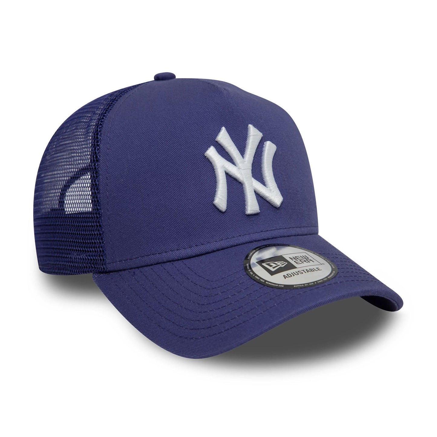 This is a New York Yankees League Essential Dark Blue 9FORTY A-Frame Trucker Adjustable Cap 3