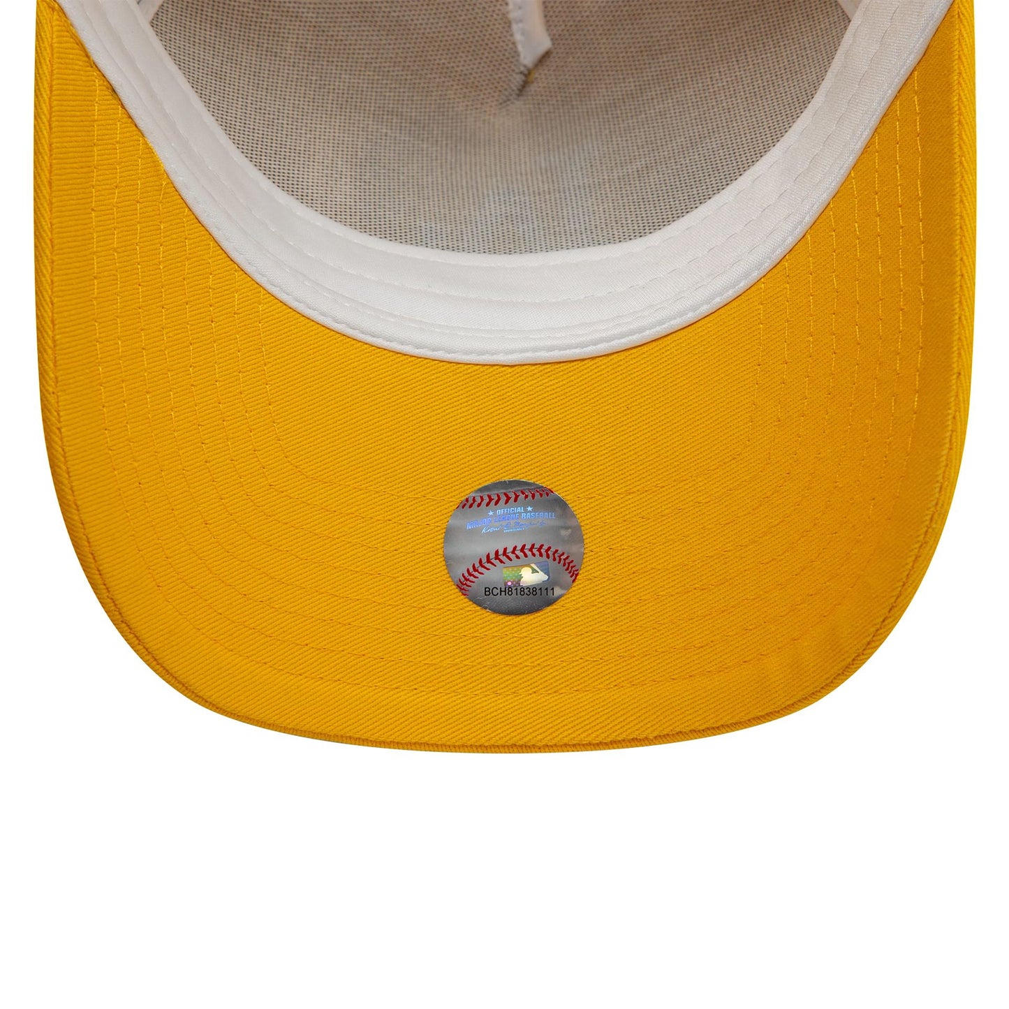 This is a LA Dodgers League Essential Yellow 9FORTY A-Frame Trucker Adjustable Cap 5