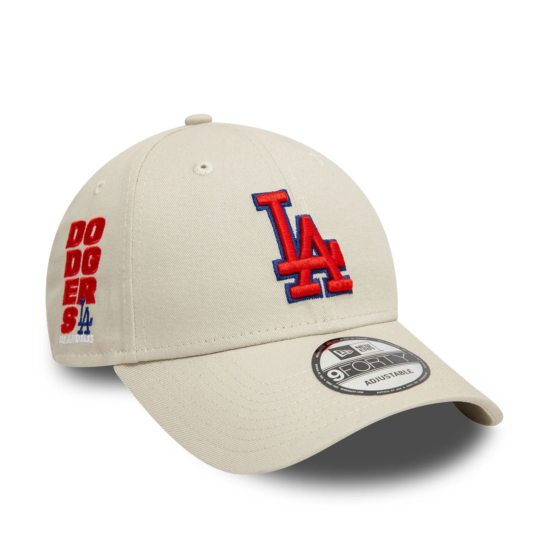 This is a LA Dodgers Side Patch Cream 9FORTY Adjustable Cap 1