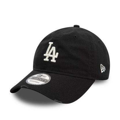 This is a LA Dodgers Distressed Black 9TWENTY Adjustable Cap 1