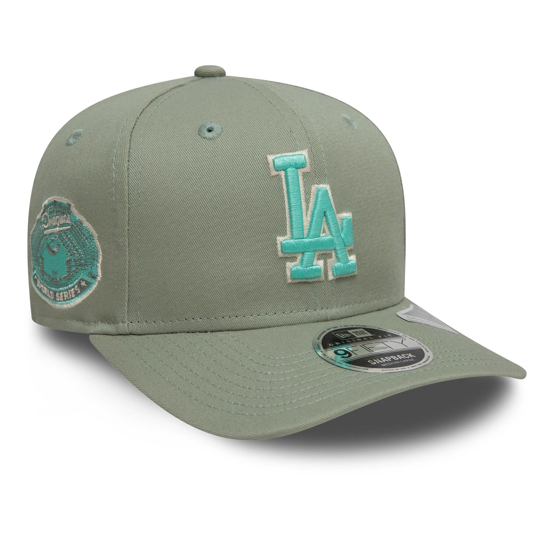 This is a LA Dodgers World Series Pastel Green 9FIFTY Original Fit Snapback Adjustable Cap 1