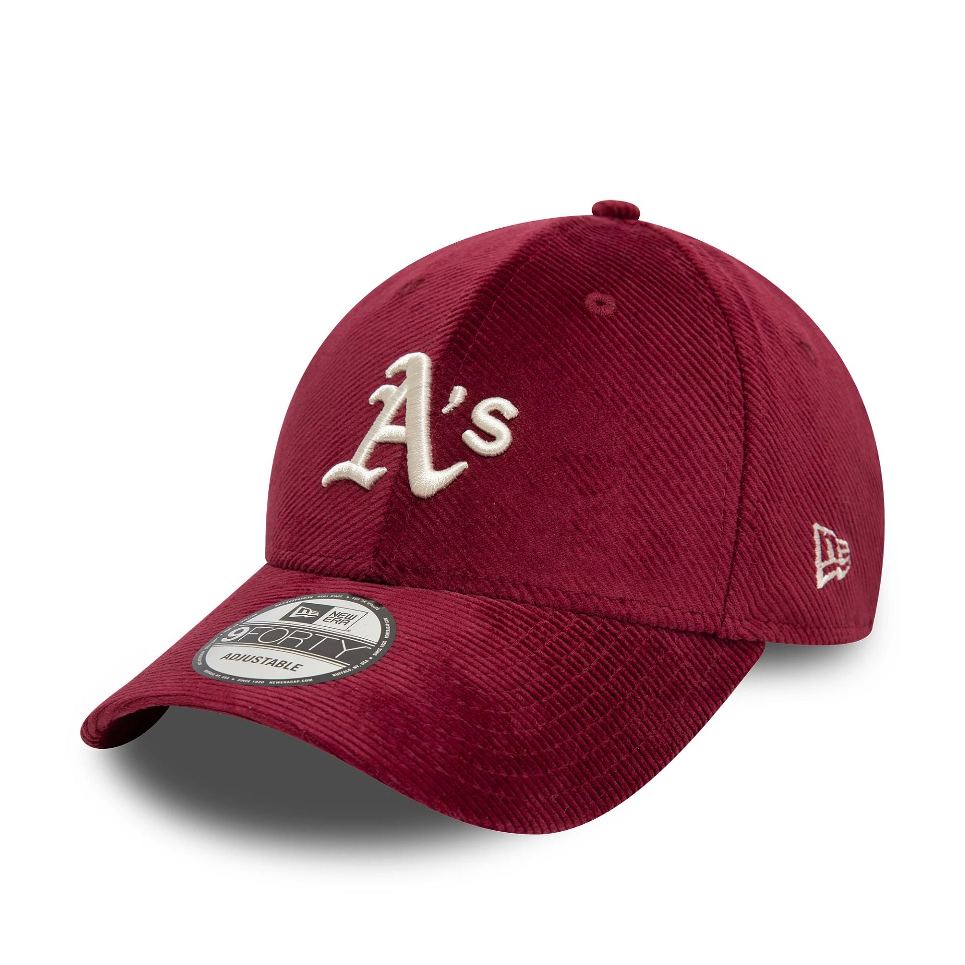 This is a Oakland Athletics Cord Dark Red 9FORTY Adjustable Cap 1