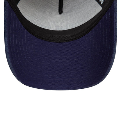 This is a New York Yankees Tonal Check Navy 9FORTY A-Frame Trucker Adjustable Cap 5