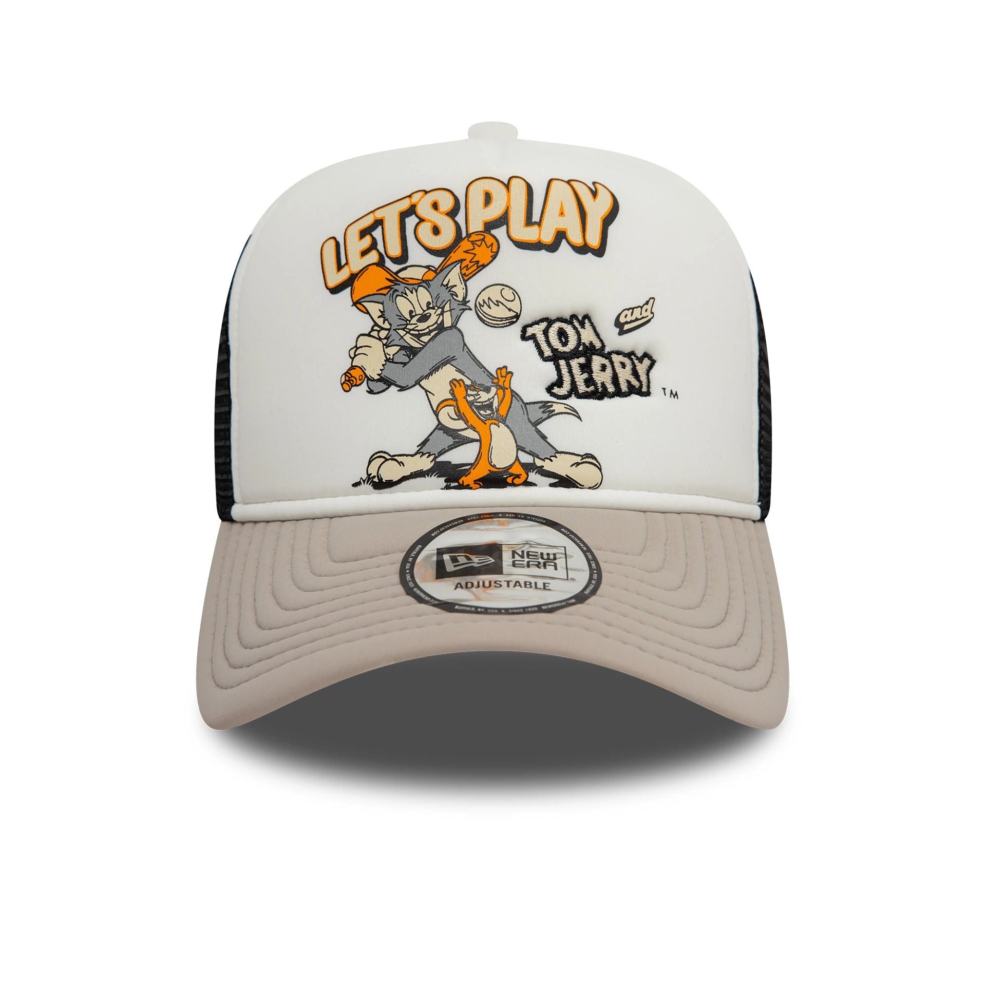 This is a Tom & Jerry White 9FORTY A-Frame Trucker Adjustable Cap 2