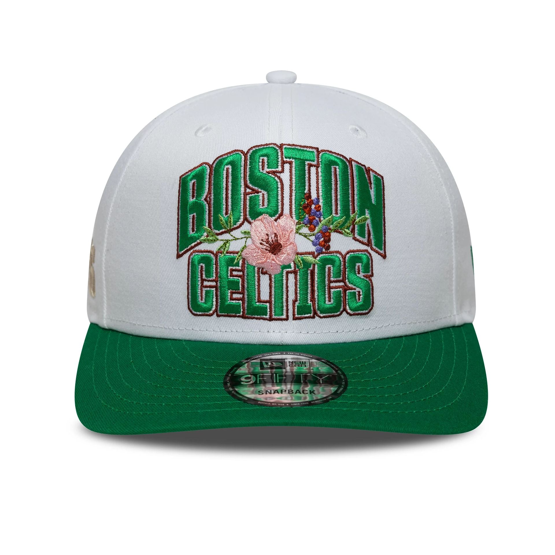 This is a Boston Celtics NBA Wordmark White 9FIFTY Snapback Adjustable Cap 2