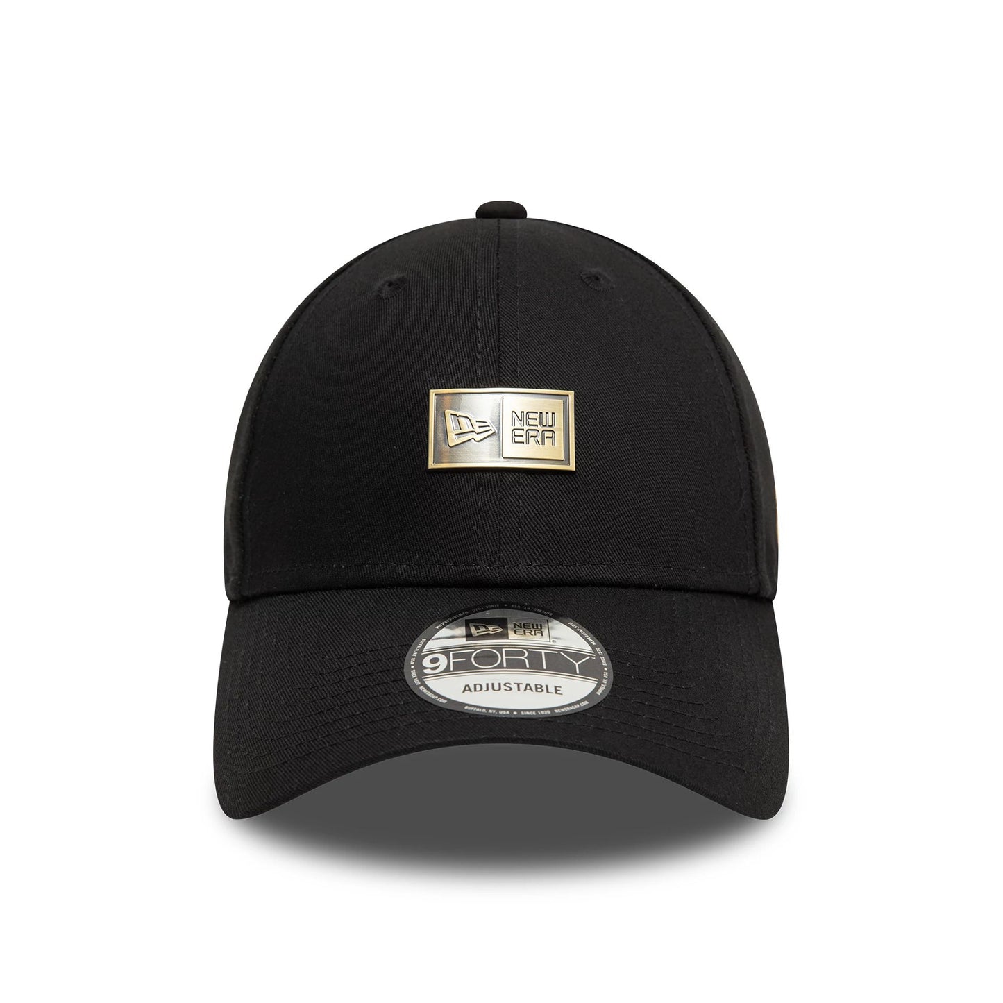 This is a New Era Badge Black 9FORTY Adjustable Cap 2