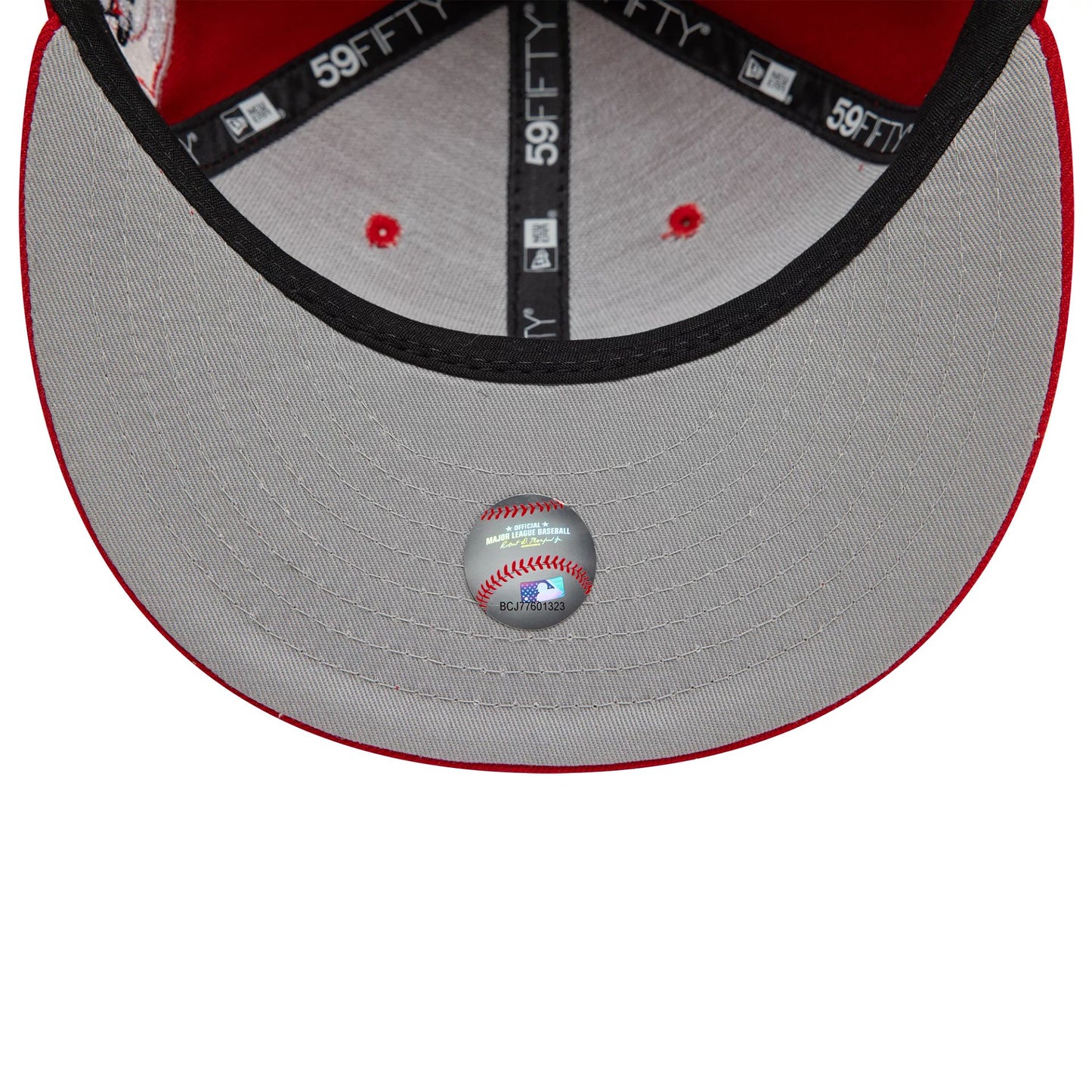 This is a Cincinnati Reds Image MLB All Over Print Red 59FIFTY Fitted Cap 7