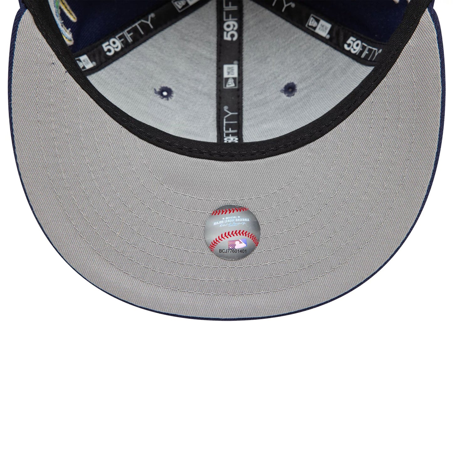 This is a Tampa Bay Rays Image MLB All Over Print Navy 59FIFTY Fitted Cap 7