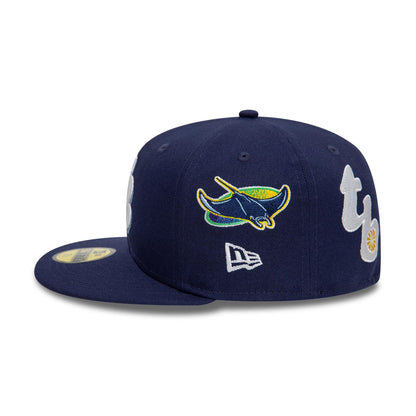 This is a Tampa Bay Rays Image MLB All Over Print Navy 59FIFTY Fitted Cap 5