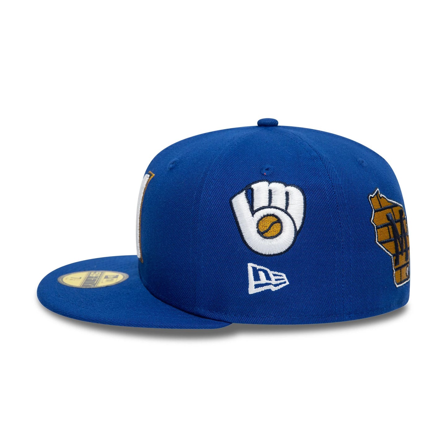 This is a Milwaukee Brewers Image MLB All Over Print Blue 59FIFTY Fitted Cap 5