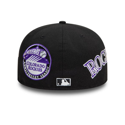 This is a Colorado Rockies Image MLB All Over Print Black 59FIFTY Fitted Cap 2