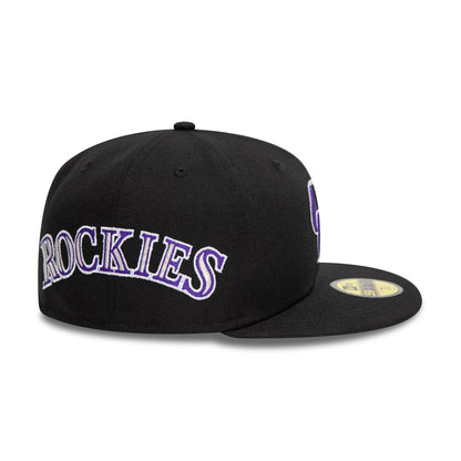 This is a Colorado Rockies Image MLB All Over Print Black 59FIFTY Fitted Cap 6