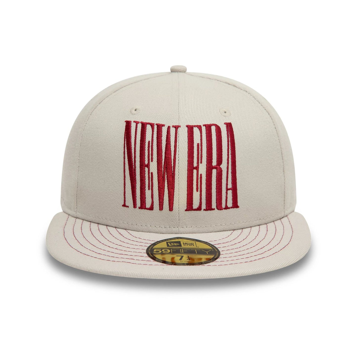 This is a New Era Wordmark Cream 59FIFTY Fitted Cap 3