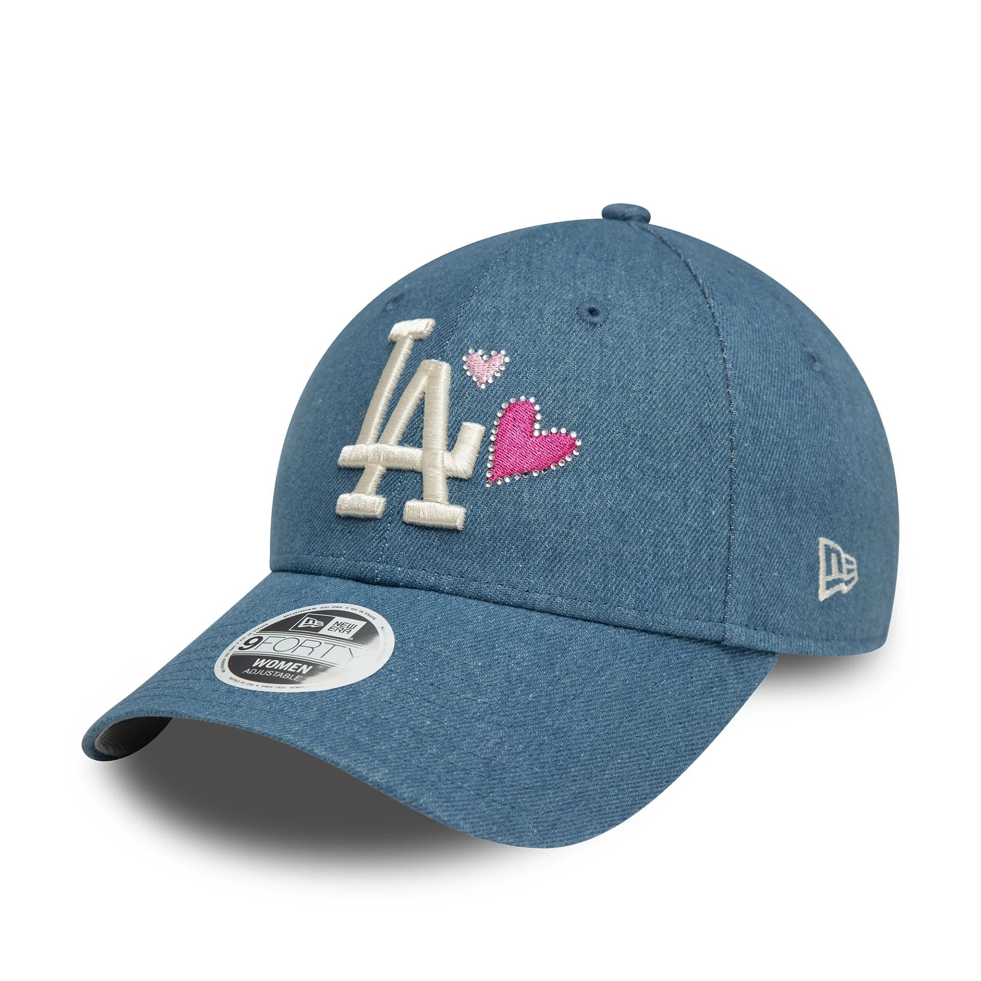 This is a LA Dodgers Womens Denim Blue 9FORTY Adjustable Cap 1