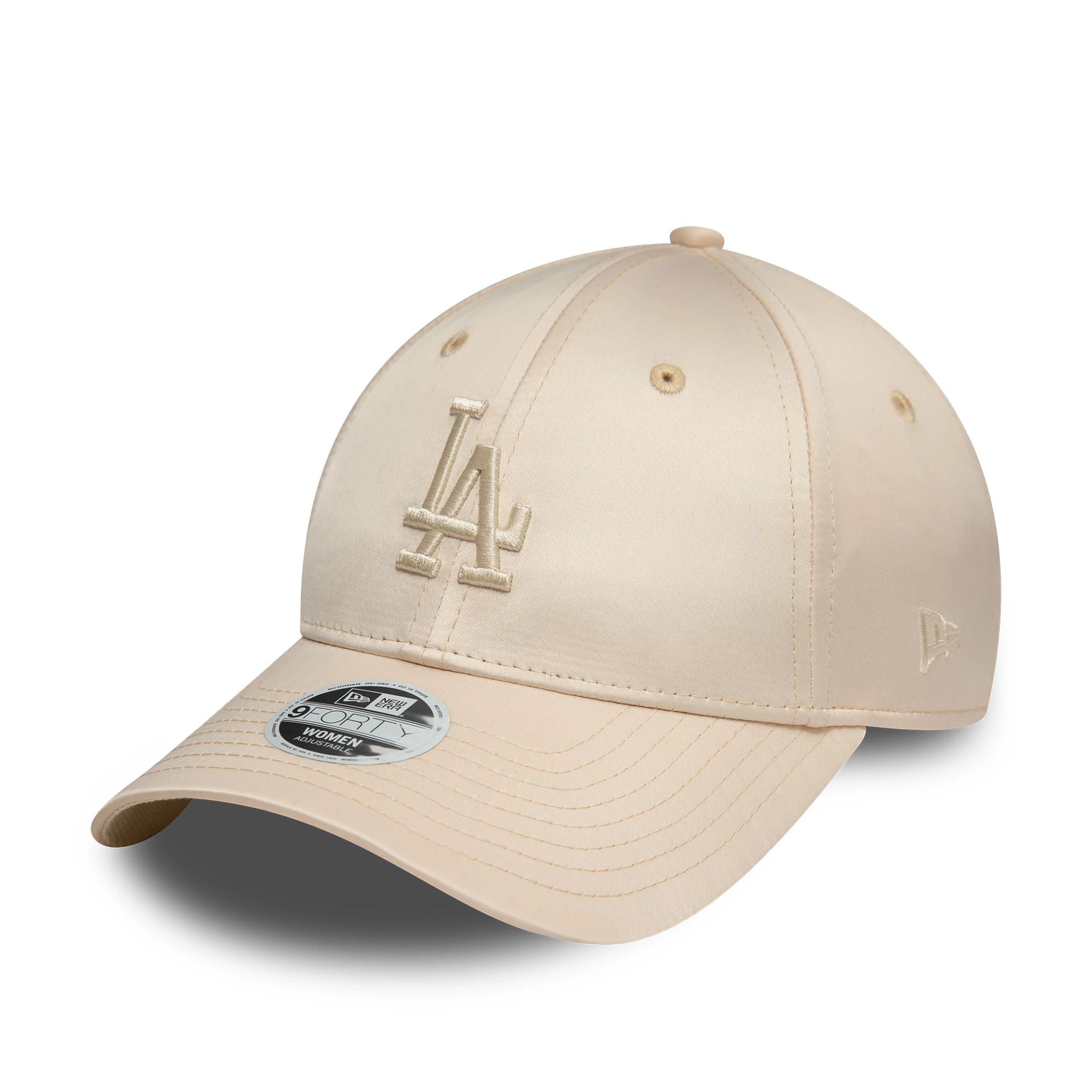 This is a LA Dodgers Womens Satin Cream 9FORTY Adjustable Cap 1