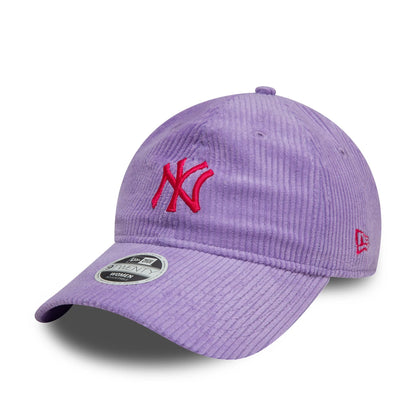 This is a New York Yankees Womens Cord Purple 9TWENTY Adjustable Cap 1