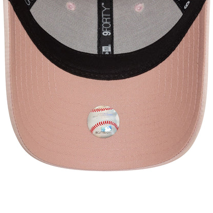 This is a New York Yankees Womens Satin Pastel Pink 9FORTY Adjustable Cap 5