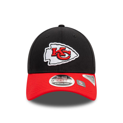 This is a Kansas City Chiefs NFL Black 9FORTY Stretch Snap Adjustable Cap 2