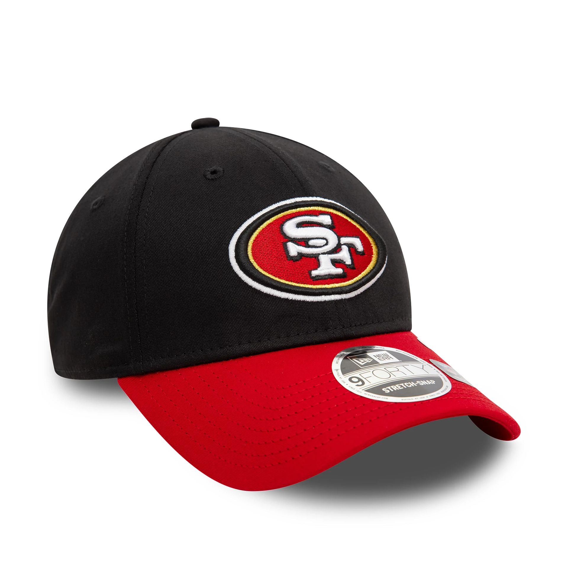 This is a San Francisco 49ers NFL Black 9FORTY Stretch Snap Adjustable Cap 3