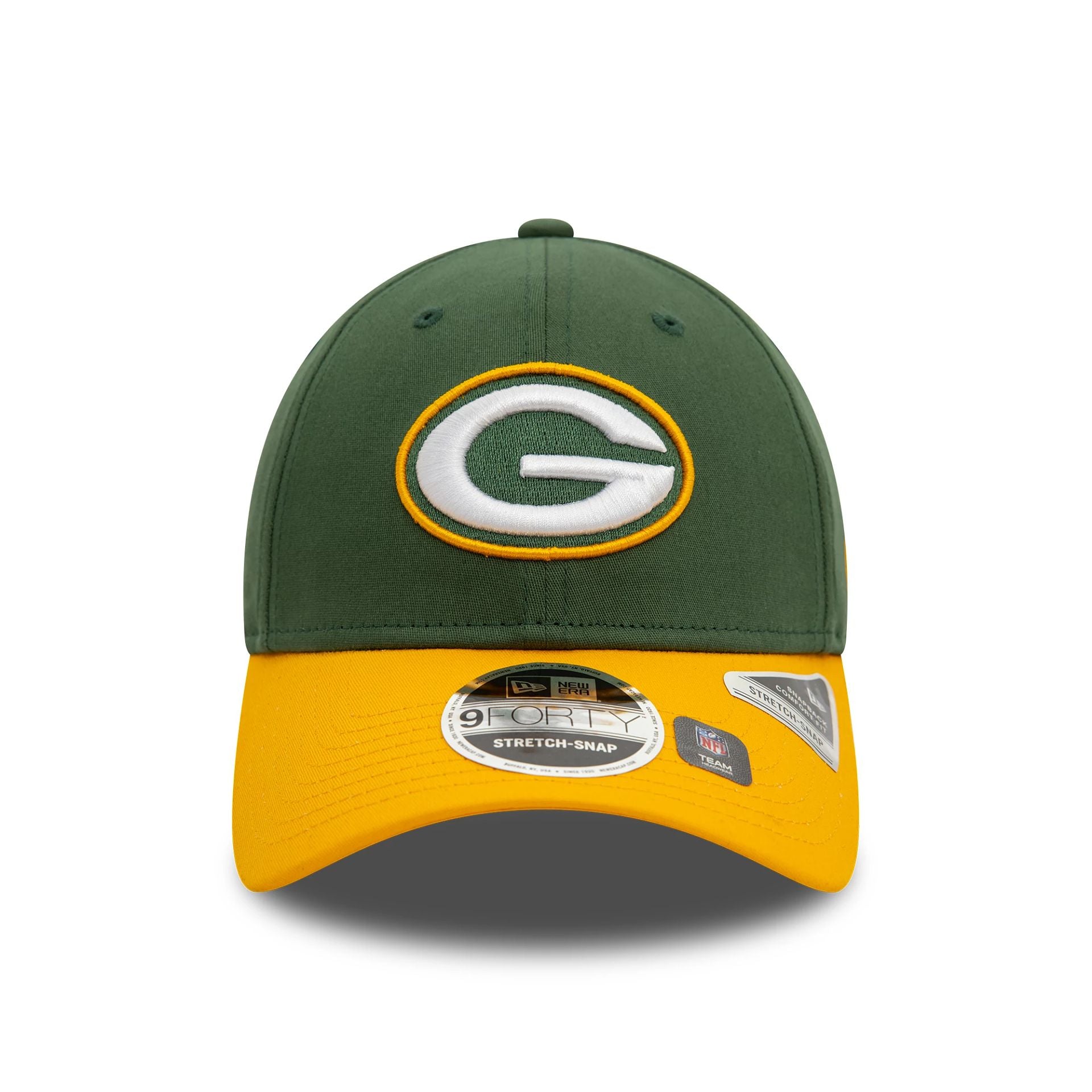 This is a Green Bay Packers NFL Dark Green 9FORTY Stretch Snap Adjustable Cap 2