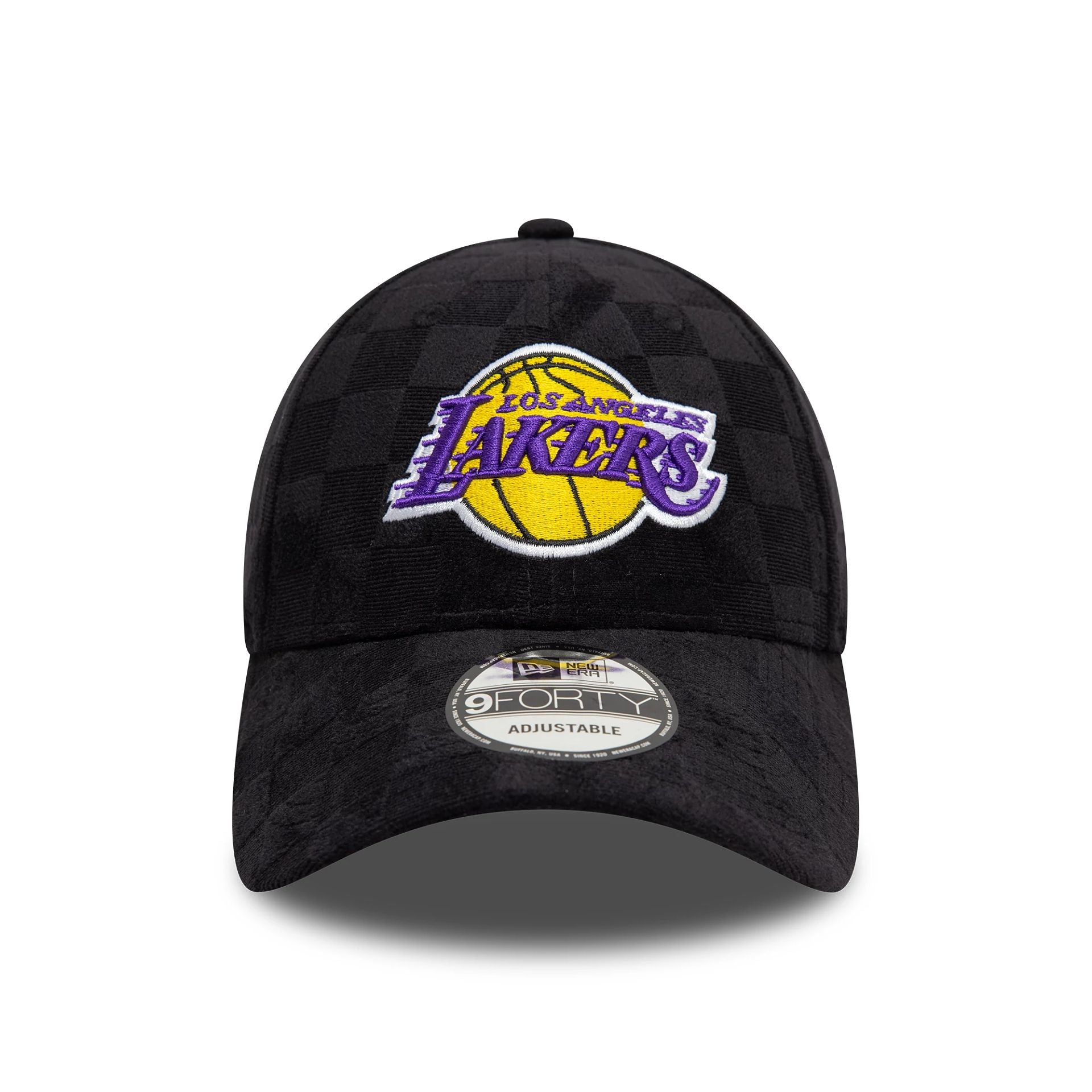 This is a LA Lakers Tonal Check Black 9FORTY Adjustable Cap 2