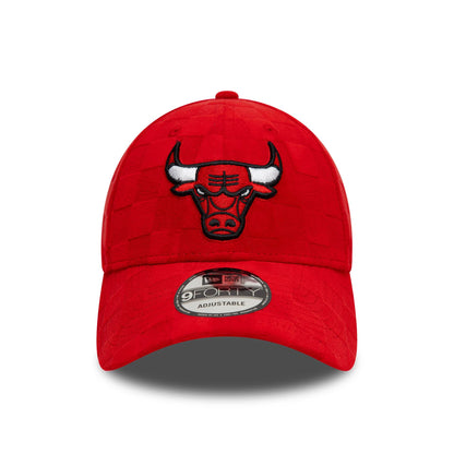 This is a Chicago Bulls Tonal Check Red 9FORTY Adjustable Cap 2