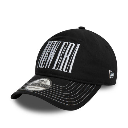 This is a New Era Wordmark Black 9TWENTY Adjustable Cap 1