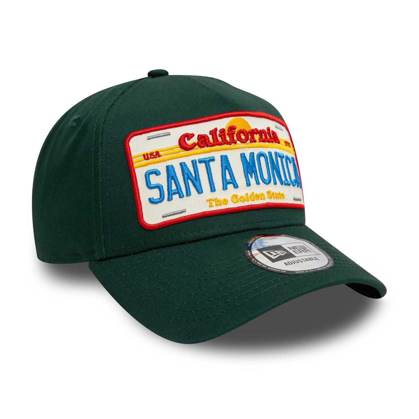 This is a New Era Santa Monica License Plate Dark Green 9FORTY A-Frame Adjustable Cap 3