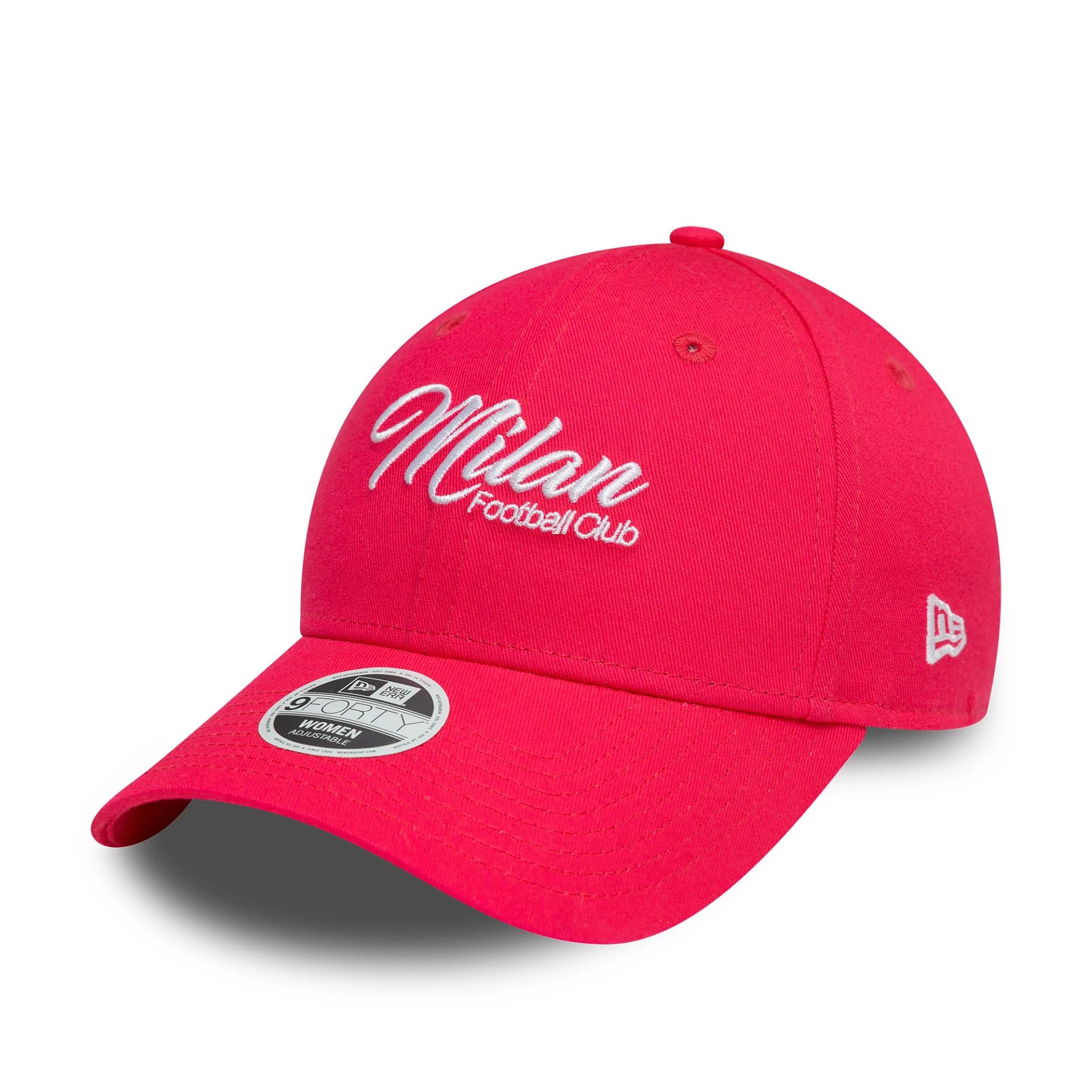 This is a AC Milan Womens Wordmark Bright Pink 9FORTY Adjustable Cap 1