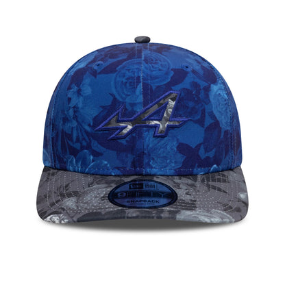 This is a Alpine Racing Tonal Floral Dark Blue 9FIFTY Original Fit Snapback Adjustable Cap 2