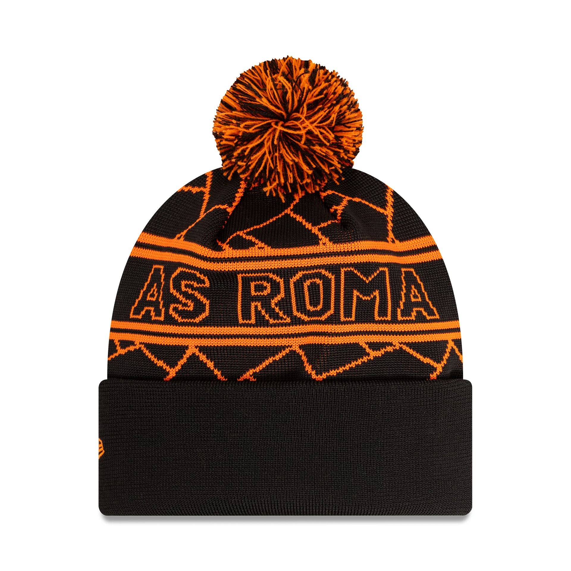 This is a AS Roma Black Sport Knit Beanie Hat 2