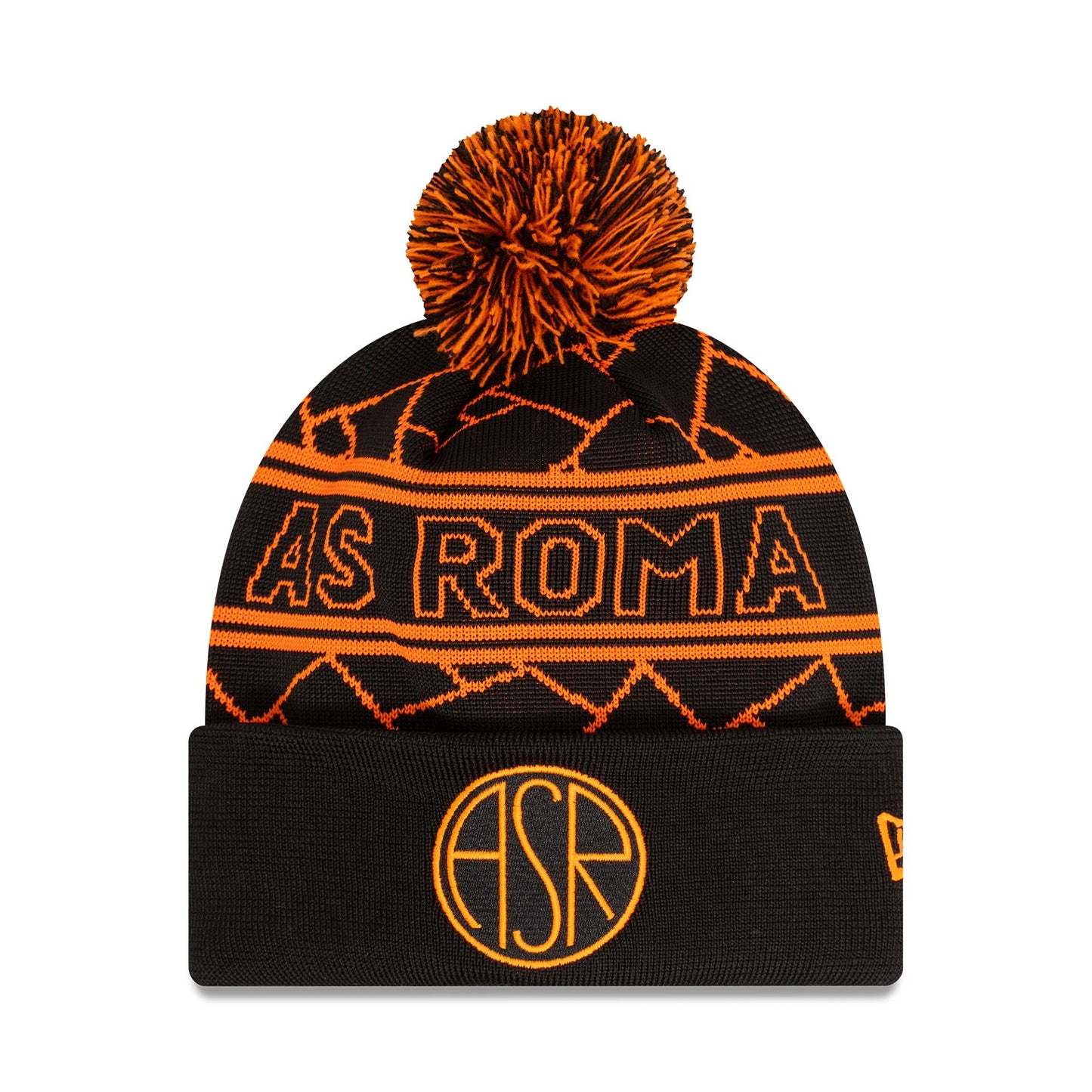 This is a AS Roma Black Sport Knit Beanie Hat 1