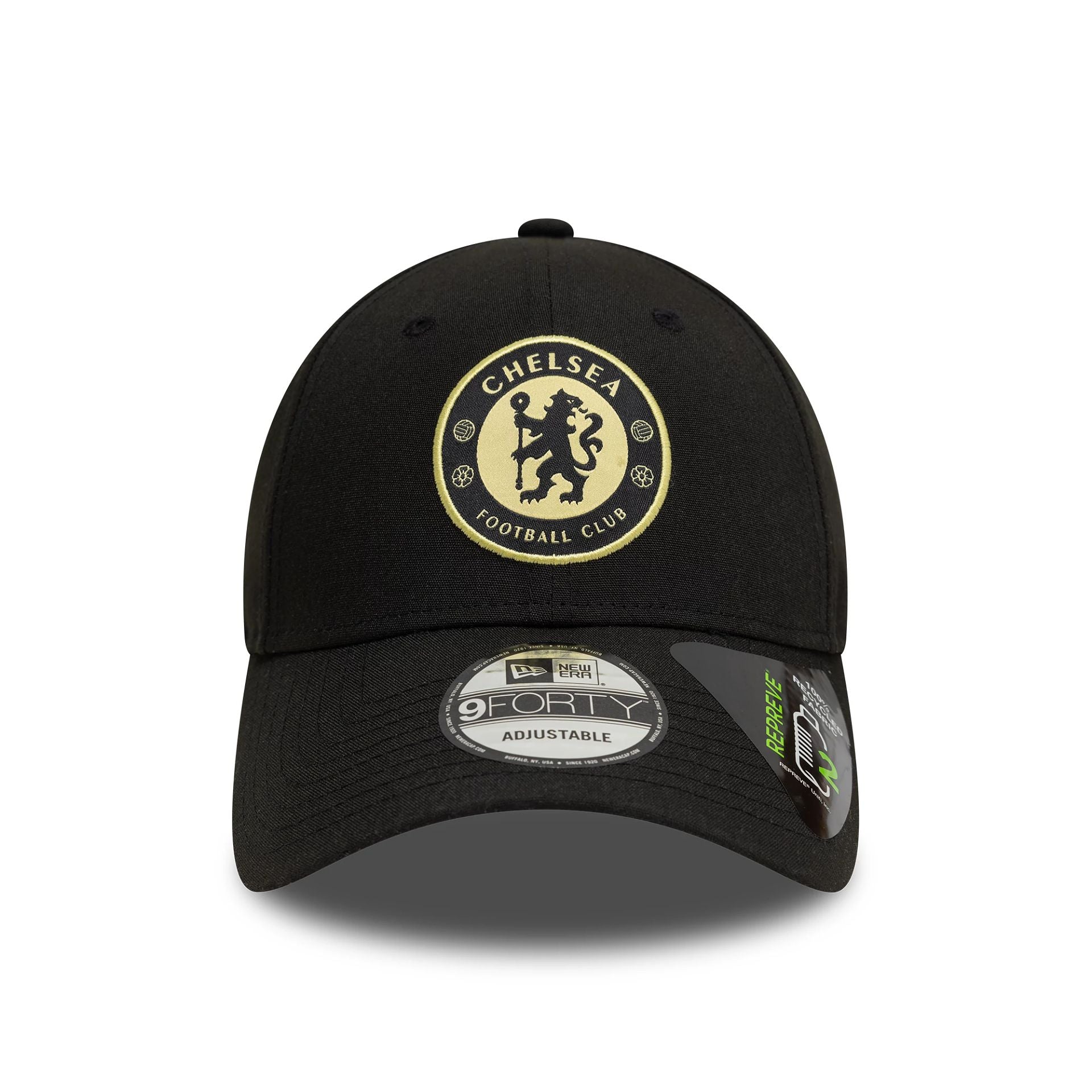 This is a Repreve® Chelsea FC Lion Crest Seasonal Pop Black 9FORTY Adjustable Cap 2