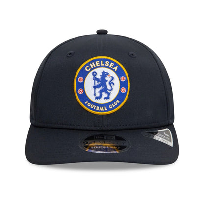 This is a Chelsea FC Lion Crest Core Navy 9SEVENTY Stretch Snap Adjustable Cap 3