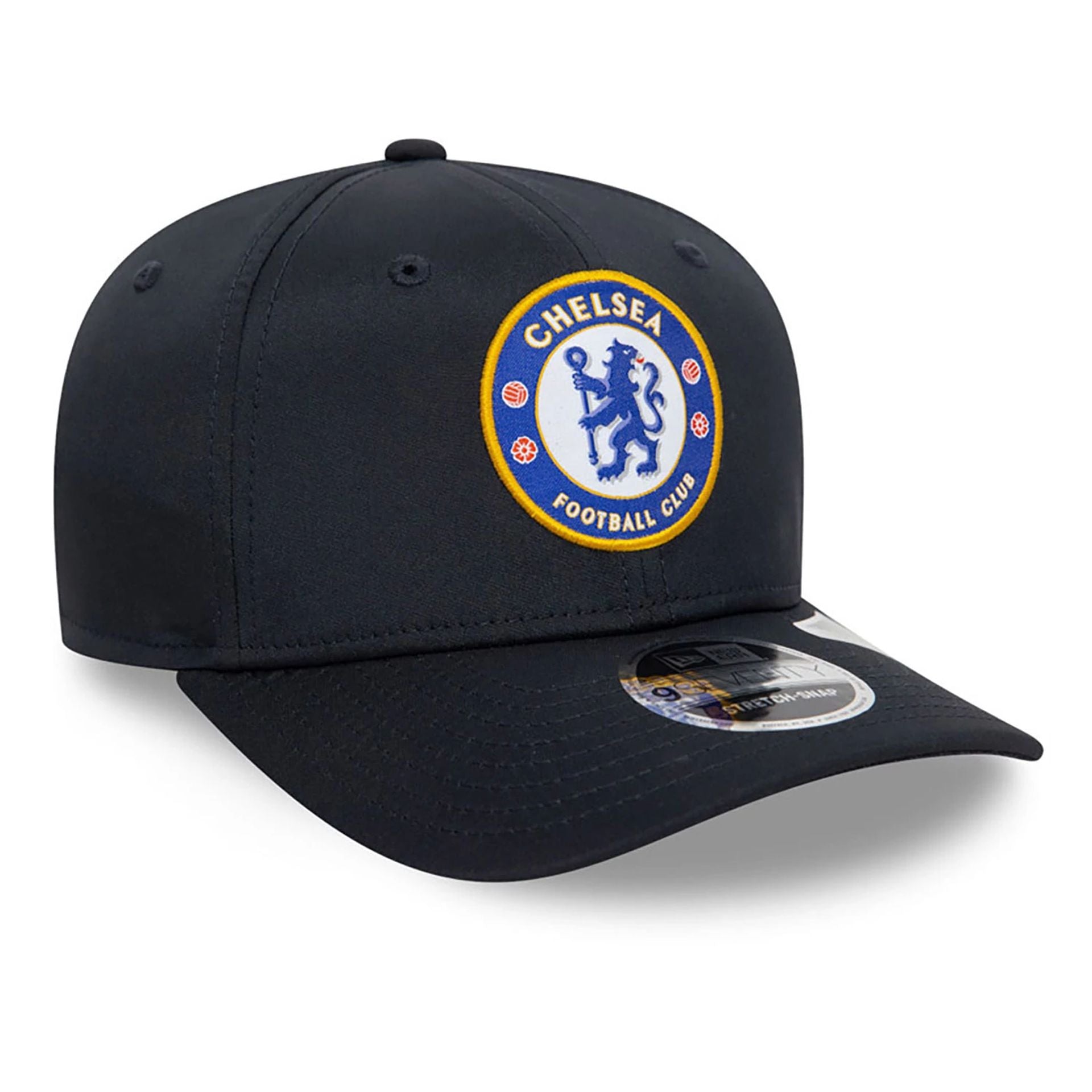 This is a Chelsea FC Lion Crest Core Navy 9SEVENTY Stretch Snap Adjustable Cap 4